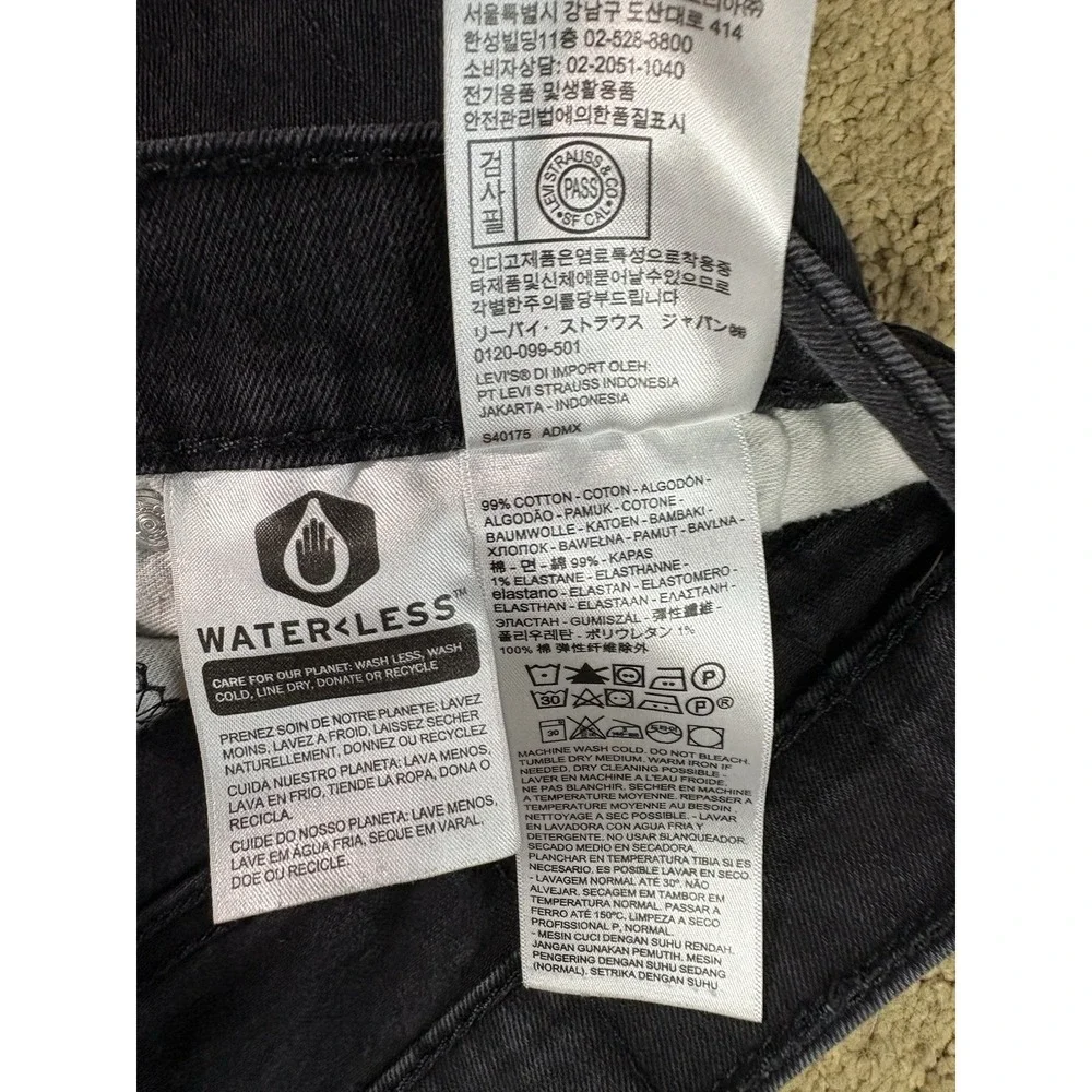 Levis 511 Jeans Men 32x34‎ Black Straight Leg Mid Rise Preppy Casual